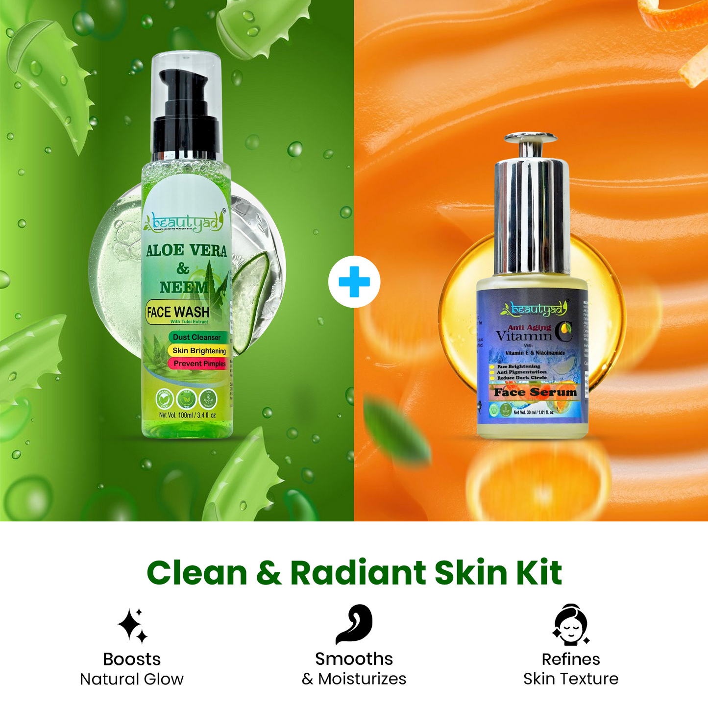 Skin Cleanser Pack - Dust Cleanser 100ml and Vitamin C Face Serum 30ml